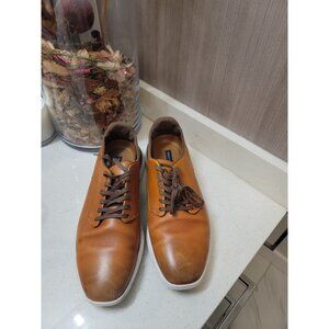 Wolf And Shepherd Men Brown Crossover Derby Leather Shoes Size US 10 M